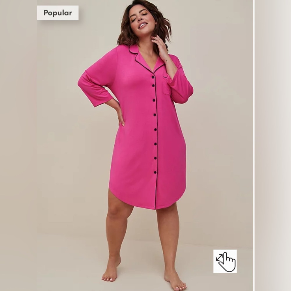 TORRID SUPER SOFT BUTTON THROUGH SLEEP GOWN SIZE 3